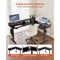 Electric L Shaped Desk with CPU Stand, Hooks, and Fabric Drawers